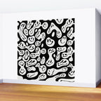 Black and White Dripping Smiley Wall Mural Gallery Image 2