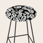 Black and White Dripping Smiley Stool Gallery Image 2