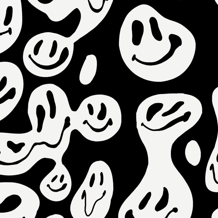 Black and White Dripping Smiley Coffee Mug Gallery Image 2
