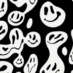 Black and White Dripping Smiley Coffee Mug Gallery Image 2