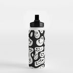 Black and White Dripping Smiley Water Bottle Gallery Image 2