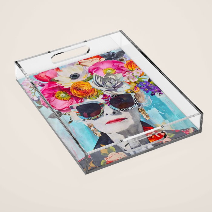 Style Knows No Age Bold Female Portrait Acrylic Tray Gallery Image 1