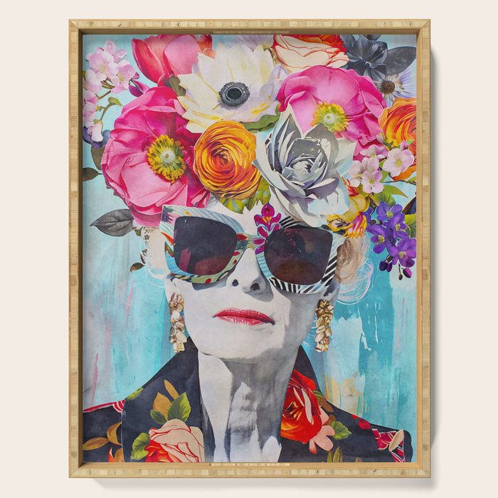 Style Knows No Age Bold Female Portrait Serving Tray Gallery Image 1