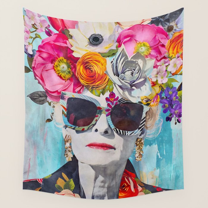 Style Knows No Age Bold Female Portrait Wall Tapestry Gallery Image 4