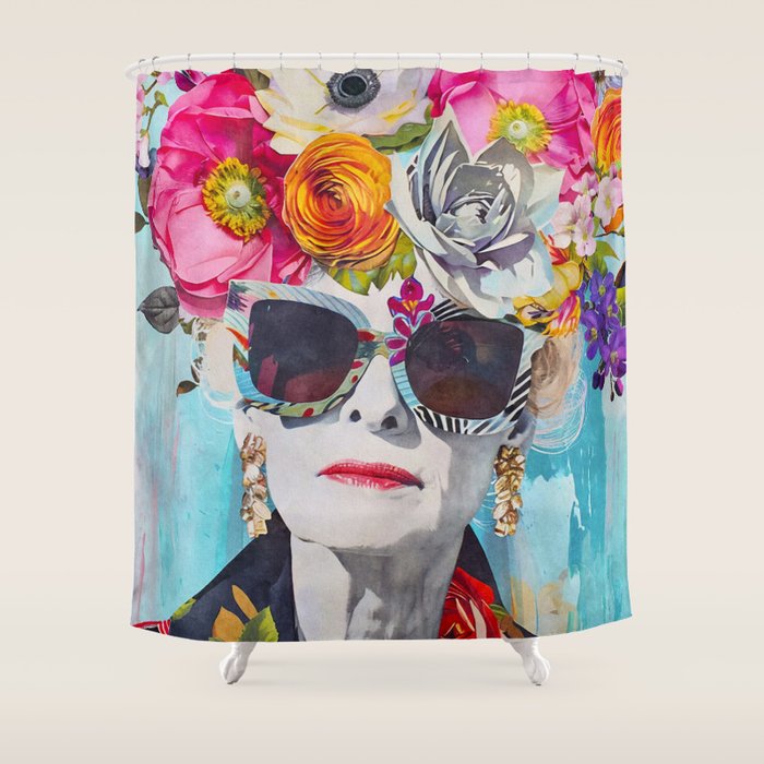 Style Knows No Age Bold Female Portrait Shower Curtain Gallery Image 1