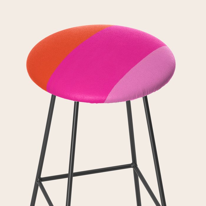 Sunset, Pink and Orange, Painterly, Freehand, Stripes Stool Gallery Image 2