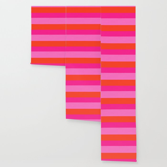 Sunset, Pink and Orange, Painterly, Freehand, Stripes Wallpaper Gallery Image 3