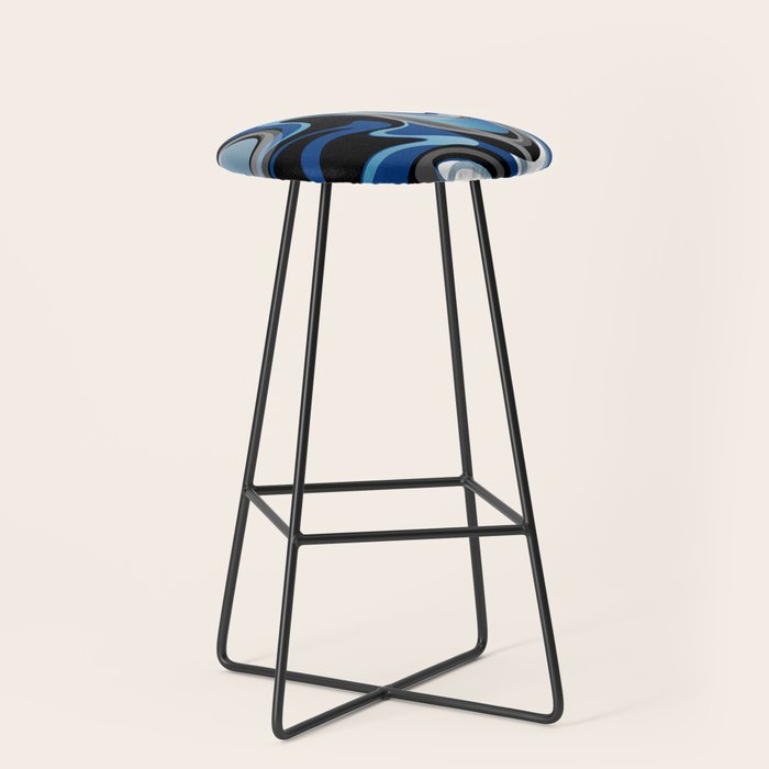 Liquify in Denim, Navy Blue, Black, White // Version 2 Stool Gallery Image 1