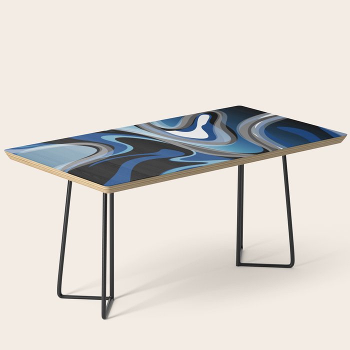 Liquify in Denim, Navy Blue, Black, White // Version 2 Coffee Table Gallery Image 1