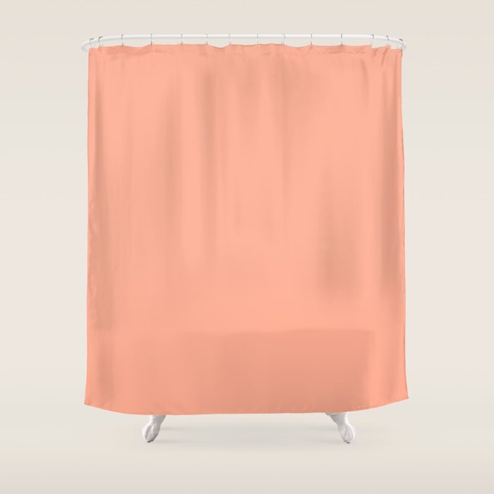 Peach Solid Color Shower Curtain Gallery Image 1