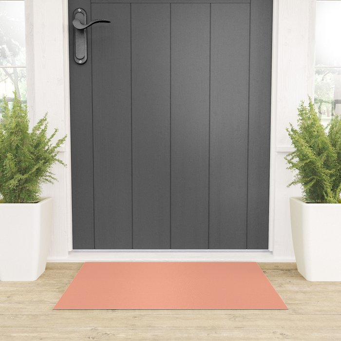 Peach Solid Color Welcome Mat Gallery Image 3