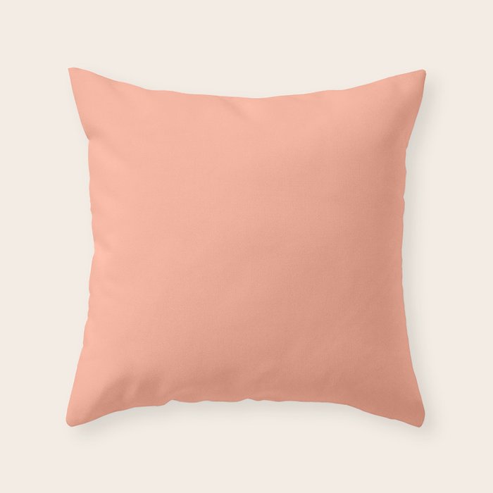 Peach Solid Color Throw Pillow Gallery Image 1