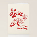 Go Away I'm Reading - Funny Quote, Retro Typography Stationery Card Gallery Image 2