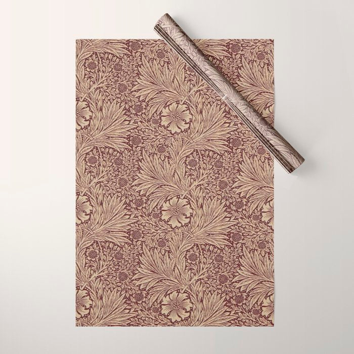 William Morris Marigold Brick Manilla Wrapping Paper Gallery Image 1