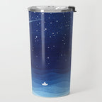 Falling star, shooting star, sailboat ocean waves blue sea Travel Mug Gallery Image 2