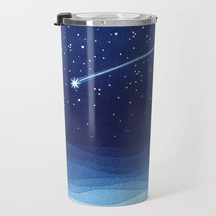 Falling star, shooting star, sailboat ocean waves blue sea Travel Mug Gallery Image 3