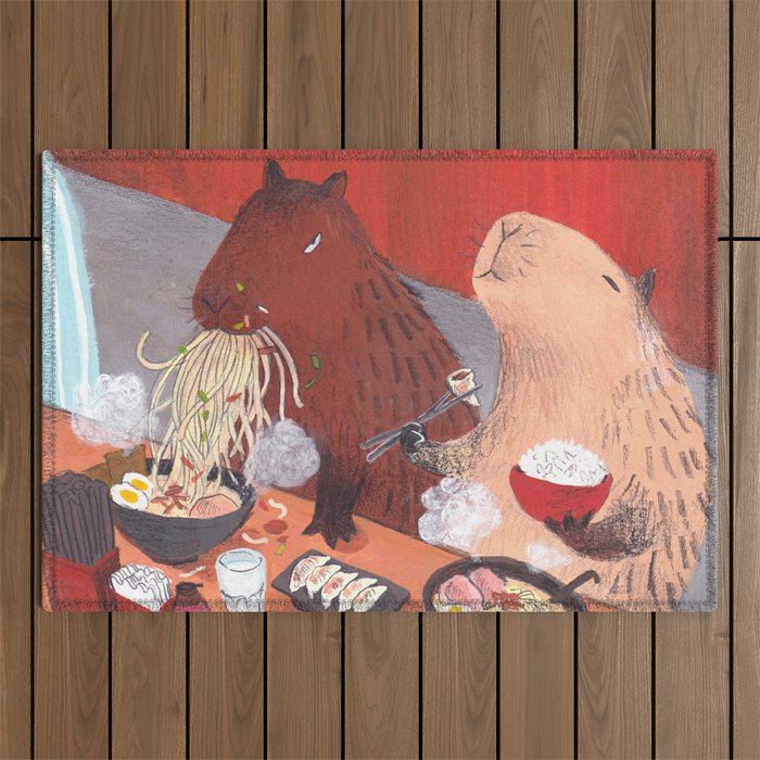 Raman Capybara Outdoor Rug Gallery Image 1