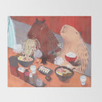 Raman Capybara Throw Blanket Gallery Image 2