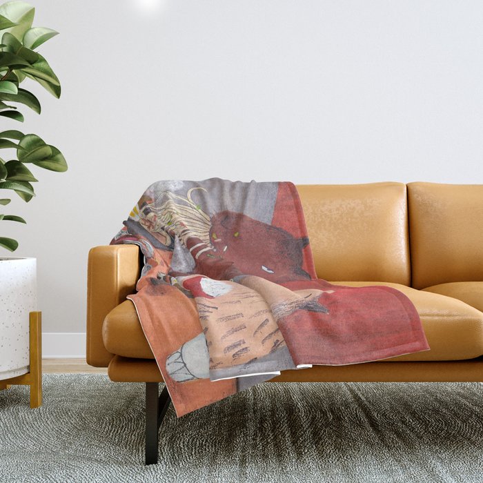 Raman Capybara Throw Blanket Gallery Image 1