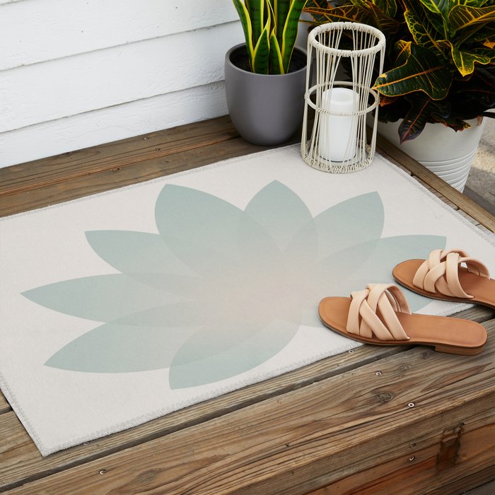 Lotus Flower Minimalism VI Outdoor Rug Gallery Image 2