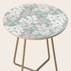 Soft meadow blooms - muted mint, dusty green, pink and beige floral pattern Side Table Gallery Image 2