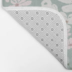 Soft meadow blooms - muted mint, dusty green, pink and beige floral pattern Bath Mat Gallery Image 2