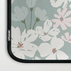 Soft meadow blooms - muted mint, dusty green, pink and beige floral pattern Laptop Sleeve Gallery Image 3