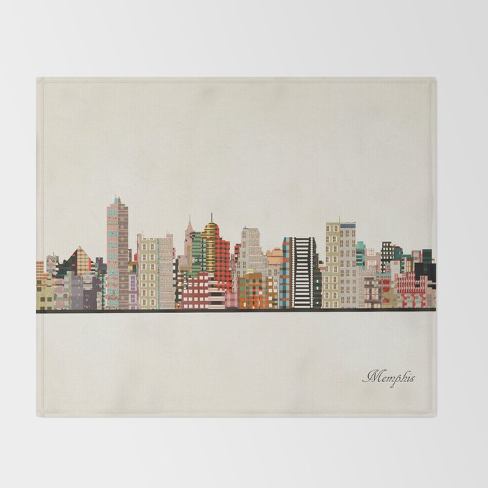 memphis skyline Throw Blanket Gallery Image 2