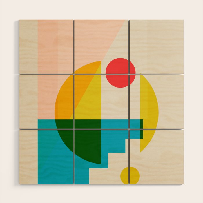 geometric abstract 8 Wood Wall Art Gallery Image 1