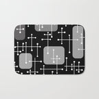 1950s Eames Era Art Crosshairs Black White Bath Mat Gallery Image 1