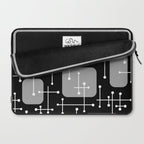 1950s Eames Era Art Crosshairs Black White Laptop Sleeve Gallery Image 2