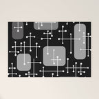 1950s Eames Era Art Crosshairs Black White Welcome Mat Gallery Image 1