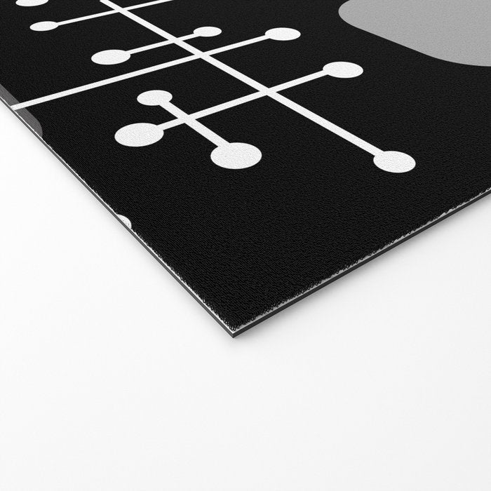 1950s Eames Era Art Crosshairs Black White Welcome Mat Gallery Image 2