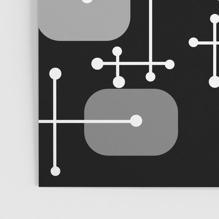 1950s Eames Era Art Crosshairs Black White Poster Gallery Image 3