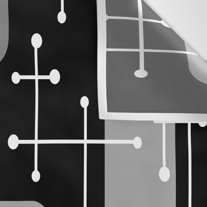 1950s Eames Era Art Crosshairs Black White Wall Tapestry Gallery Image 3