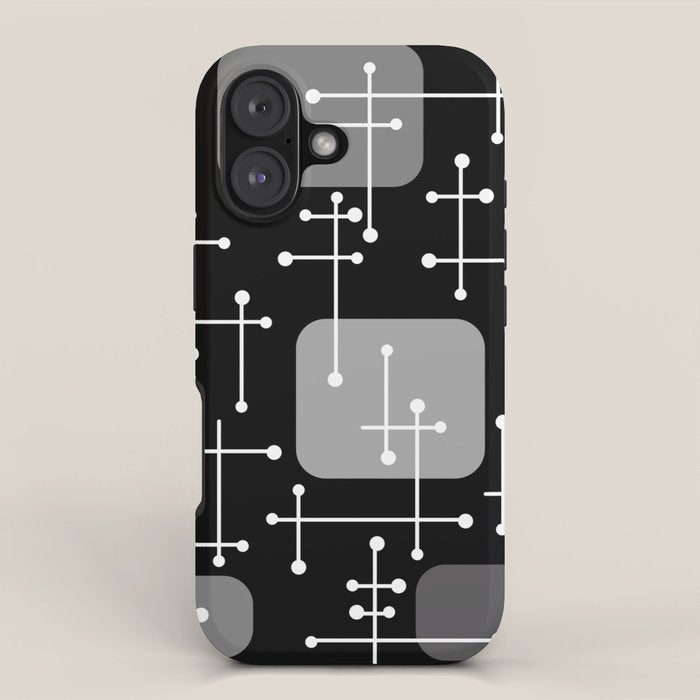 1950s Eames Era Art Crosshairs Black White iPhone Case Gallery Image 1