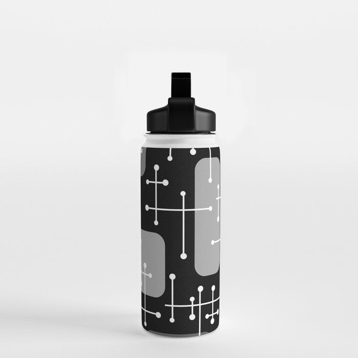 1950s Eames Era Art Crosshairs Black White Water Bottle Gallery Image 2