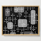 1950s Eames Era Art Crosshairs Black White Serving Tray Gallery Image 1