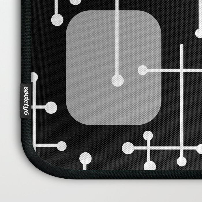 1950s Eames Era Art Crosshairs Black White Laptop Sleeve Gallery Image 3