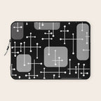 1950s Eames Era Art Crosshairs Black White Laptop Sleeve Gallery Image 1