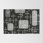 1950s Eames Era Art Crosshairs Black White Rug Gallery Image 2