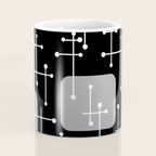 1950s Eames Era Art Crosshairs Black White Coffee Mug Gallery Image 4