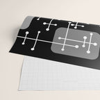1950s Eames Era Art Crosshairs Black White Wrapping Paper Gallery Image 2