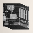 1950s Eames Era Art Crosshairs Black White Wrapping Paper Gallery Image 3