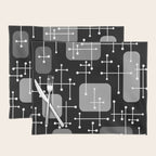 1950s Eames Era Art Crosshairs Black White Placemat Gallery Image 1
