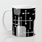 1950s Eames Era Art Crosshairs Black White Coffee Mug Gallery Image 3