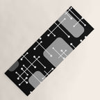 1950s Eames Era Art Crosshairs Black White Yoga Mat Gallery Image 1