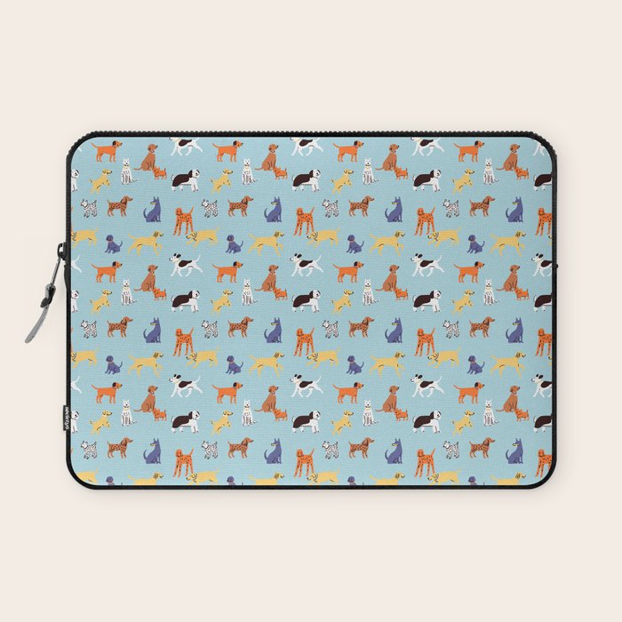 Funny dog animal cartoon art pattern Laptop Sleeve Gallery Image 1