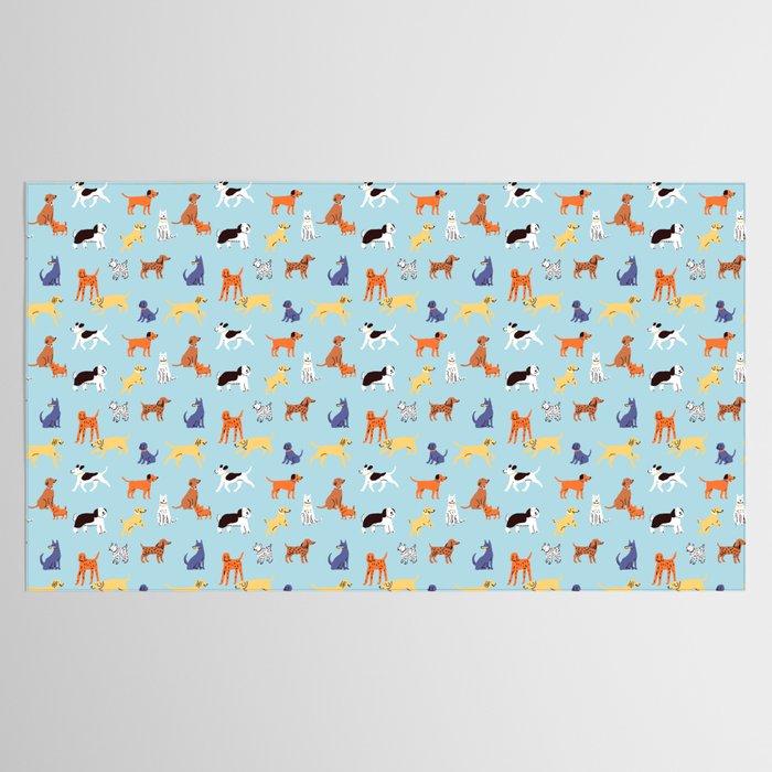 Funny dog animal cartoon art pattern Tablecloth Gallery Image 2
