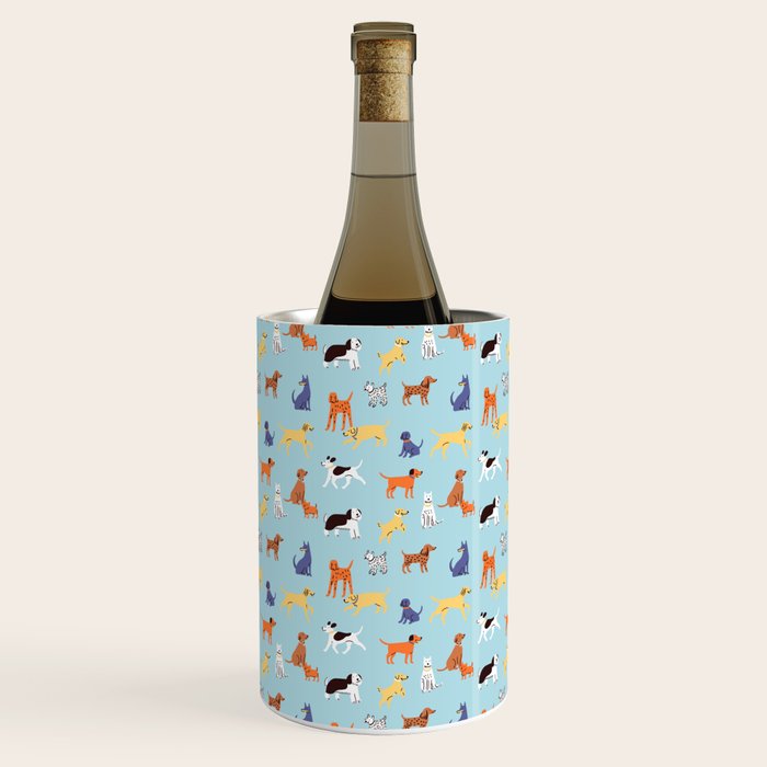 Funny dog animal cartoon art pattern Wine Chiller Gallery Image 3